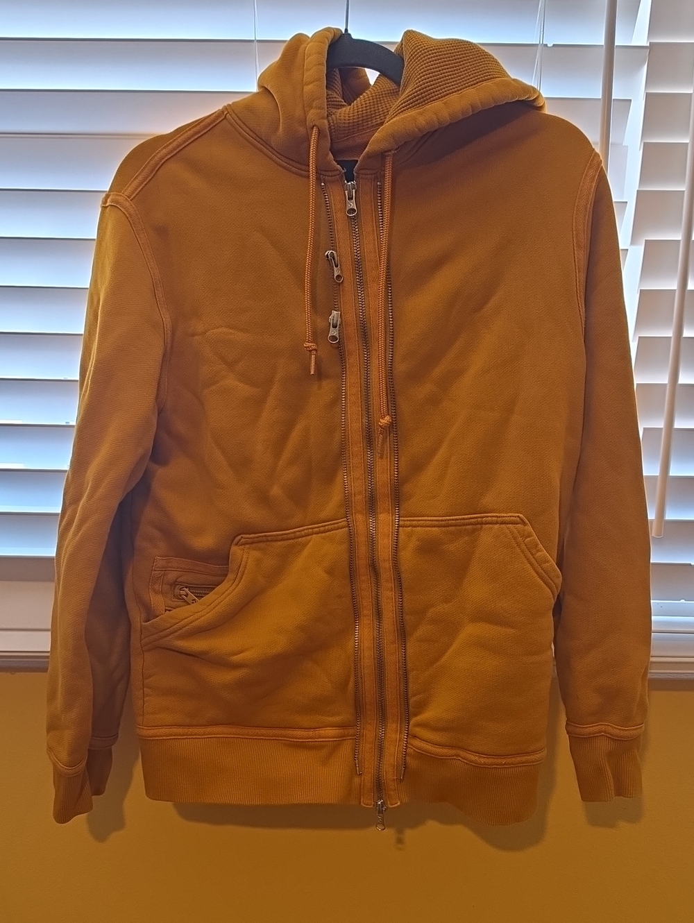 Converse Men's Mustard Hooded Zip-Up Jacket